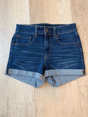 Aeropostale Classic Dark Blue Denim Cuffed Aeropostale Shorts Size 4